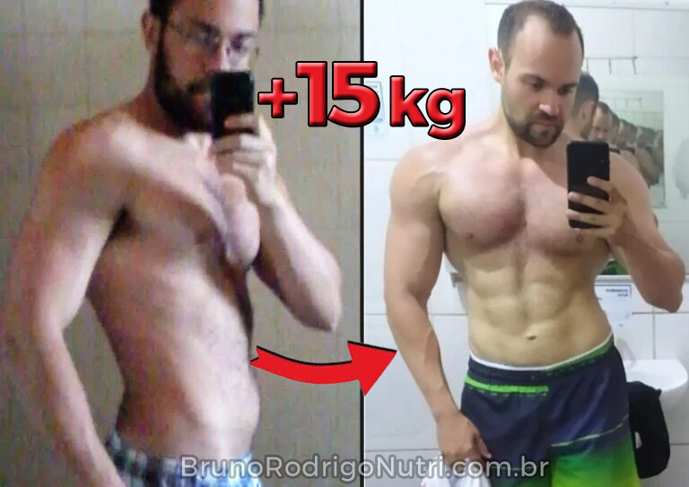 dr. bruno rodrigo nutricionista esportivo mostra seu antes e depois de como ganhar massa muscular
