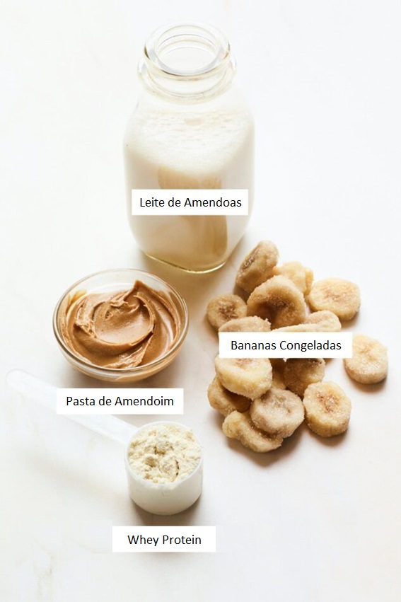 Shake de Whey Protein Pasta de Amendoim e banana para ganhar massa muscular