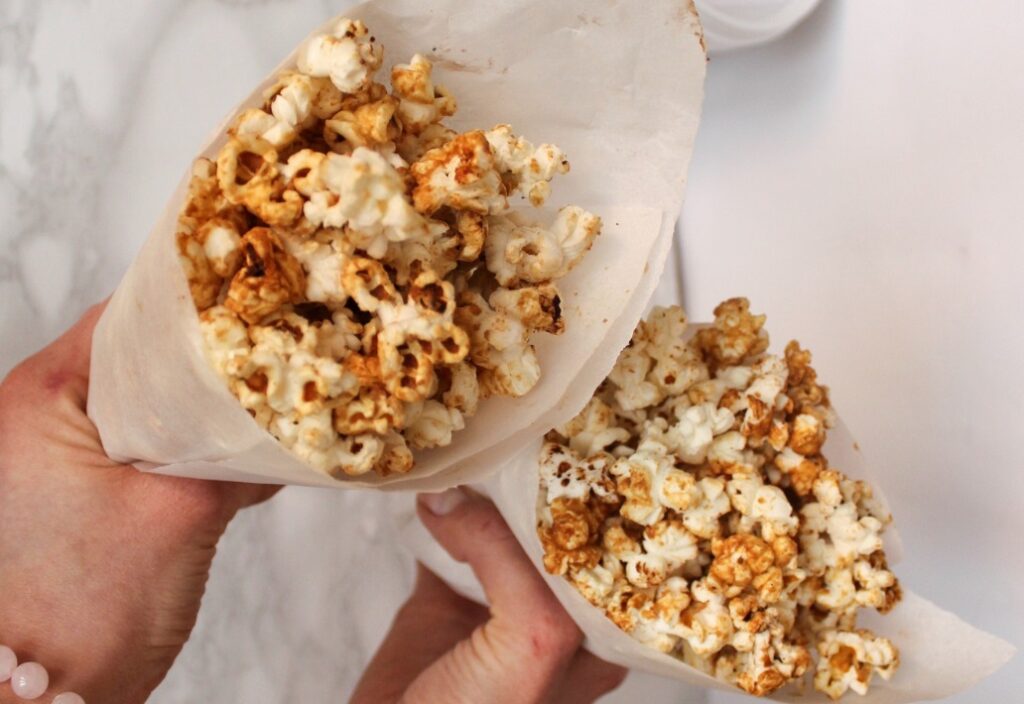 Pipoca de pasta de amendoim